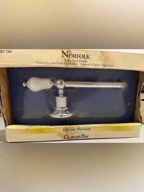 Glacier Bay Norfolk Toilet Paper Holder Metal Chrome Wall Mounted 481744